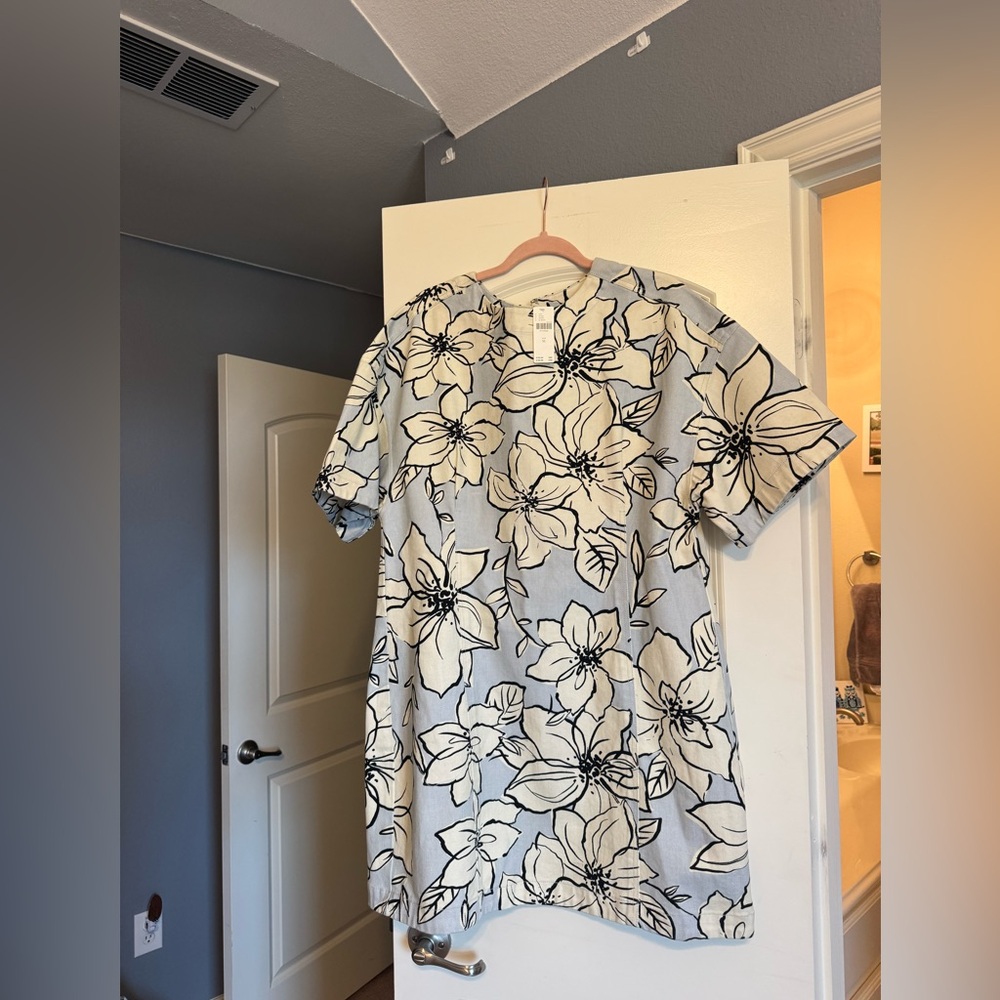 Anthro short sleeve denim dress
